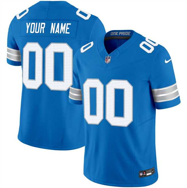 Mens Detroit Lions Active Player Custom Blue 2024 F.U.S.E. Vapor Limited Football Stitched Jersey